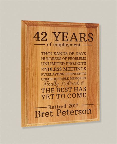 18 amazing retirement gift ideas to celebrate their new found freedom. Personalized Retirement Plaque Custom Name and Years The ...