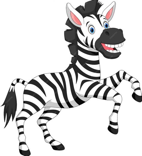 Premium Vector Cartoon Happy Zebra