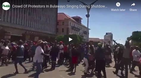 Watch Crowd Of Protestors In Bulawayo City Centre During Shutdown Zimbabwe Stay Away Pindula News