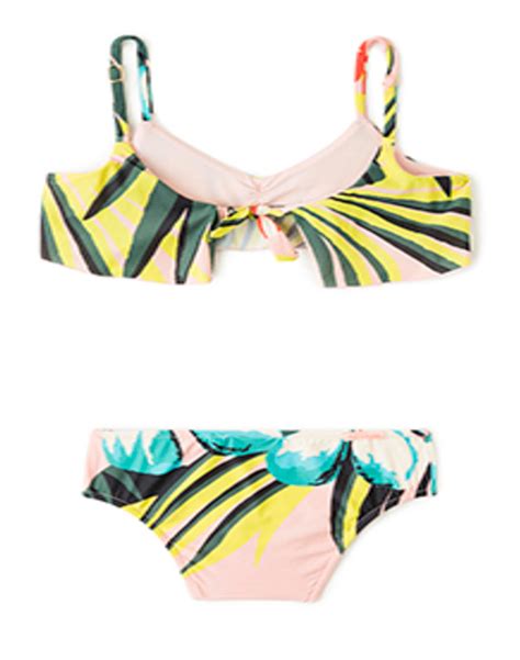 Girls Bandeau Two Piece Swimsuit With Frills Margarida Salinas