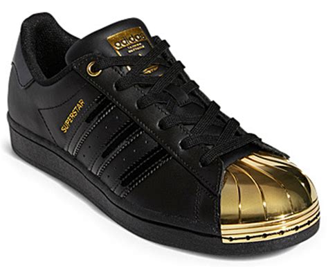 Adidas Originals Women S Superstar Metal Toe Sneakers Black Gold