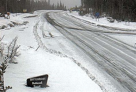 Snowy Roads Continue On Montana Mtn Passes