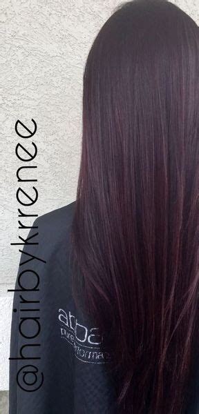 The color itself also won't be as vivid. Dark hair with purple tint … | Purple highlights brown ...