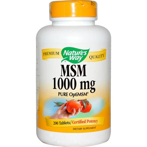 Natures Way Msm Pure Optimsm 1000 Mg 200 Tablets