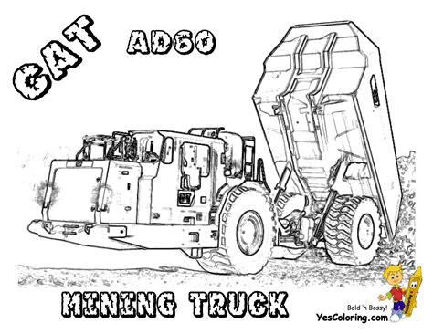 To print the coloring page: Digging Free Construction Coloring Pages | Excavator Coloring|