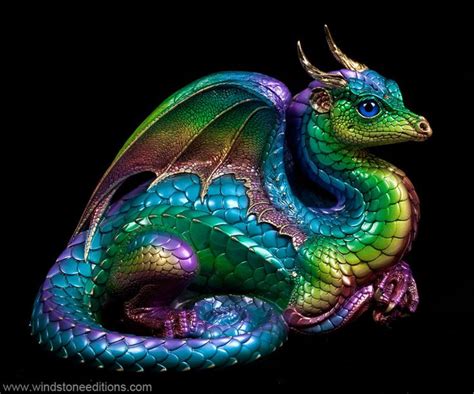 Lap Dragon Rainbow Dragon Figurines Animal Statues Dragon