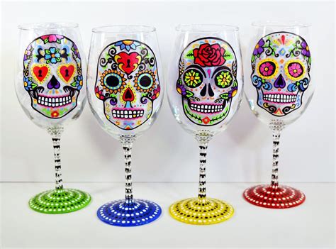 77 Cool Funny And Amazingly Unique Wine Glasses Decor Snob Sugar Skull Wine Glass Hand