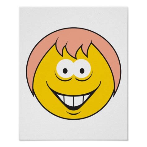 Pink Hair Girl Smiley Face Poster Zazzle
