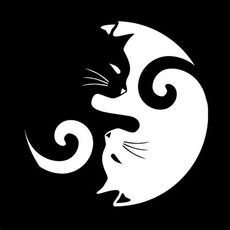 Cool Picture Ying Yang Image Illusion Art Africain Cat Tattoo