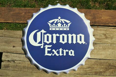 Corona Extra Beer Bottle Cap Tin Metal Sign Light Cerveza Mexico