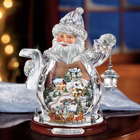 The Thomas Kinkade Crystal Santa Claus Hammacher Schlemmer Thomas