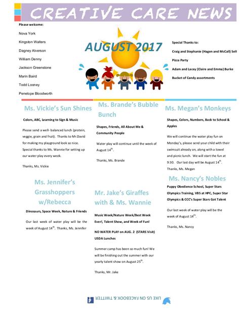 August Newsletterdocx August Newsletter Pdf Pdf Archive