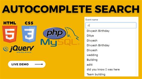 How To Create Autocomplete Textbox Using JavaScript PHP MySQL Autocomplete Demo By