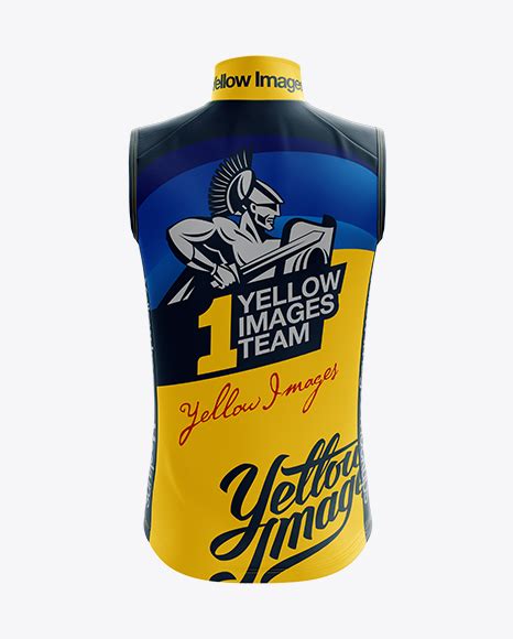 Download Men's Cycling Vest mockup (Back View) in Apparel Mockups on Yellow Images Object Mockups