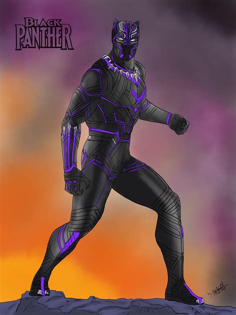 Digital Drawing Of Black Panther By Me Rmarvelstudios