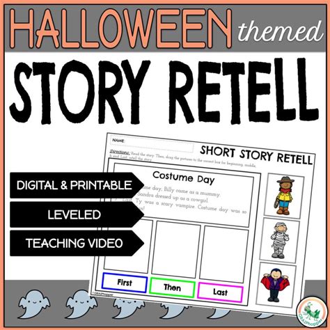 Halloween Story Retell Activities And 3 Picture Sequencing