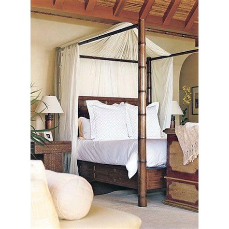 Vintage Bamboo Rattan Caribbean Island Beach Canopy Bed Chairish