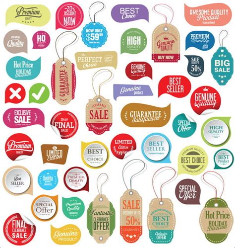 Sale Stickers Tags And Labels Set Vector Eps Uidownload