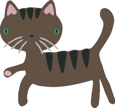 กราฟฟิกเวคเตอร์ฟรี แมว การ์ตูน ตลก สีน้ำตาล ลาย ภาพฟรีที่