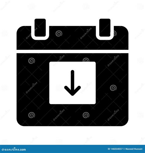 Download Calendar Glyph Flat Vector Icon Stock Illustration