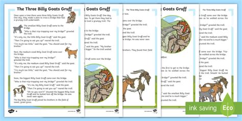 the three billy goats gruff traditional tales differentiated reading