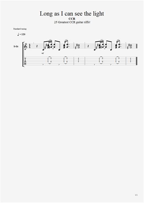 Ccr Long As I Can See The Light Bluesmannus Guitar Tabs