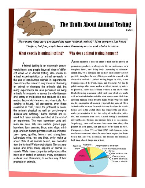 The Truth About Animal Testing Kate H By Brock Leadership Issuu