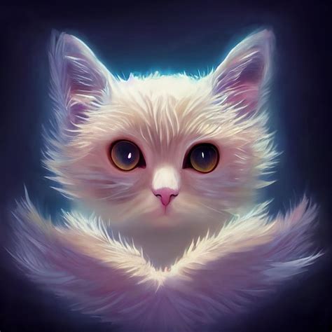 Lindo Retrato De Gato Angelical Foto Premium
