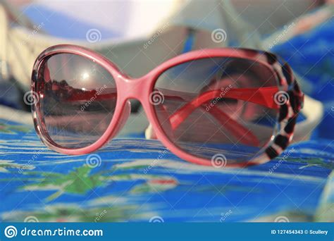 Womans Sun Glasses On The Beach At The Sunset Stock Image Image Of Ocean Protection
