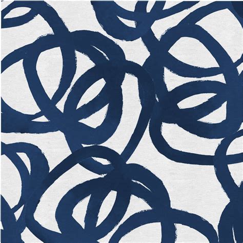 Fabric By The Yard Fabric In Looping Abstract Midnight Blue Reverse