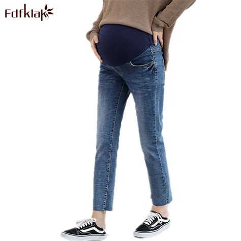 Fdfklak M Xxl Plus Size Spring Summer New Maternity Jeans Pregnancy Pants Fashion Maternity
