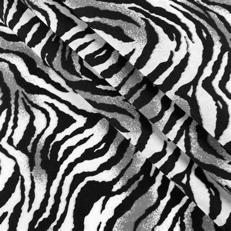 White Tiger Animal Print Fabric Cotton Polyester Broadcloth 60 Wide