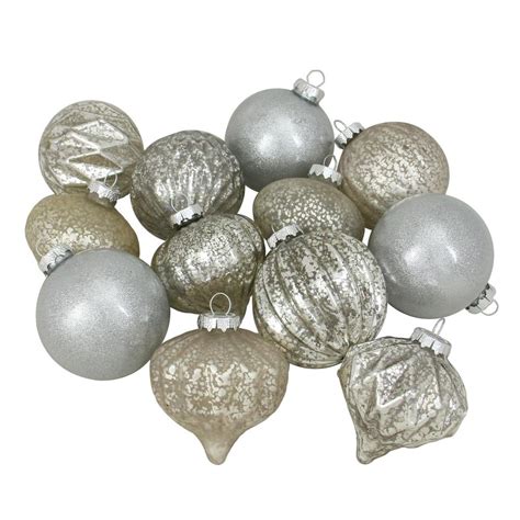 Northlight 4 In 100 Mm Silver Mercury Glass Christmas Glass Ball And