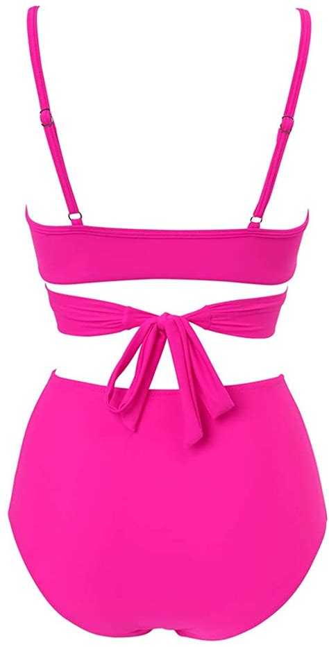 Suuksess Women Wrap Bikini Set Push Up High Waisted 2 Piece Pink Size 120 Gqh Ebay