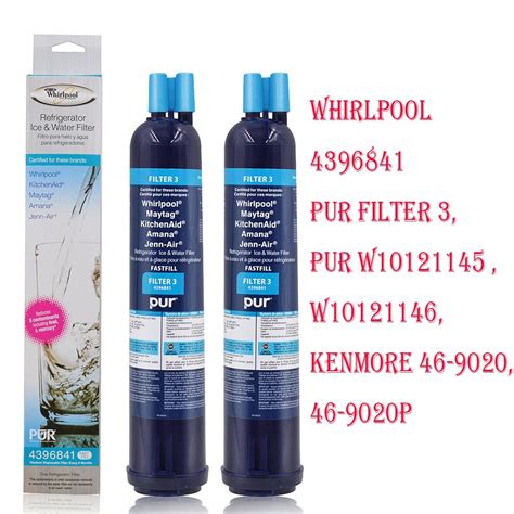 2020 Whirlpool Filter 3 4396841 4396710 Pur Push Button Fast Fill Water