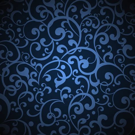 Free Download Dark And Elegant Blue Vintage Floral Pattern Background
