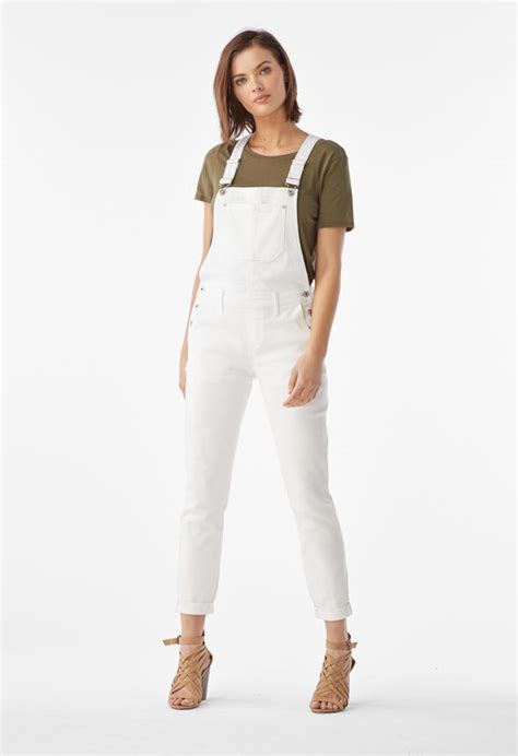Relaxed Denim Overalls In White Wash Get Great Deals At Justfab