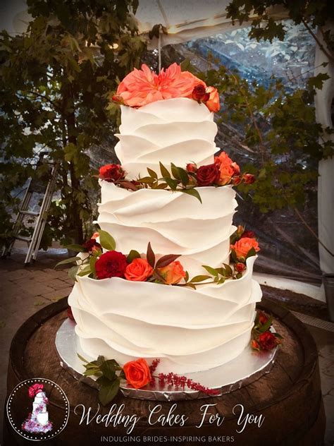 Fondant Ruffle Wedding Cake