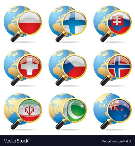World Flag Icons Royalty Free Vector Image Vectorstock