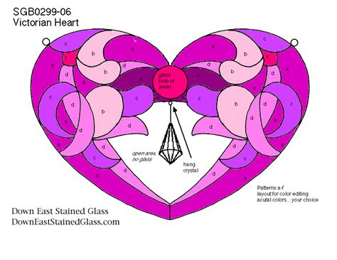 Victorian Heart Stained Glass Pattern For Valentines Day Stained
