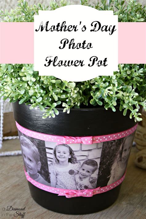 A Potted Plant With Pictures On It And The Words Mothers Day Photo