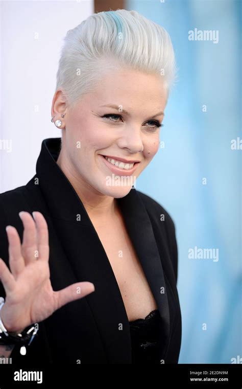 alecia beth moore aka pink attends the world premiere of warner bros happy feet 2 held at the