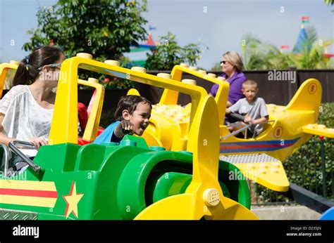 Kids Enjoying A Ride At Legoland California Resort Amusement Theme Park