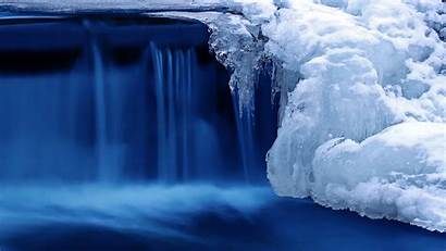 4k Ice Water Snow Waterfall Lake Nature