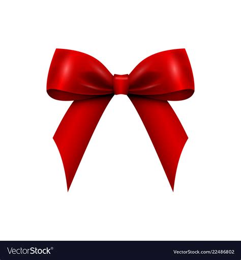 Realistic Shiny Red Satin Bow Isolated Royalty Free Vector
