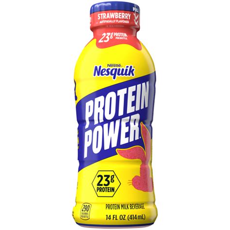Protein Power Strawberry Flavored Protein Milk Beverage 14 Fl Oz Official Nesquik®