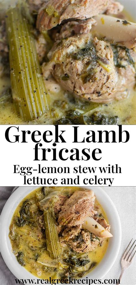 The Recipe For Greek Lamb And Lemon Stew With Fettuccine And Celery