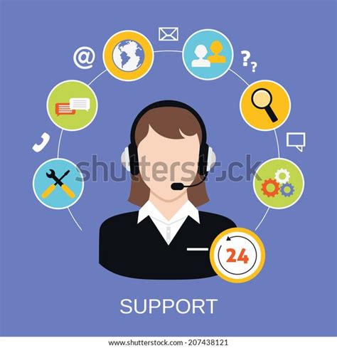 24h Online Worldwide Available Customer Support Stock Vector Royalty