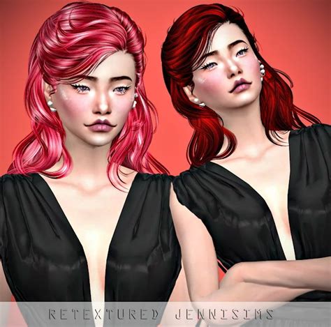 Jenni Sims Newsea`s Sunset Glow Hair Retextured Sims 4 Hairs Glow