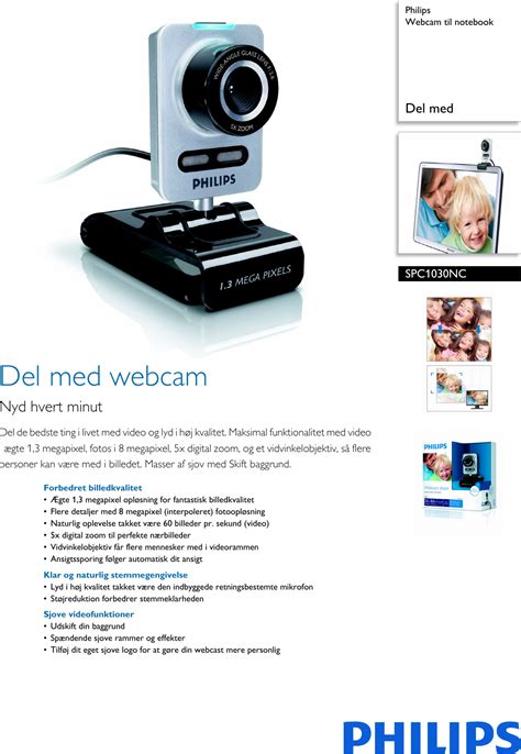 Philips Spc1030nc00 Webcam Til Notebook User Manual Spc1030nc 00 Pss Dandk